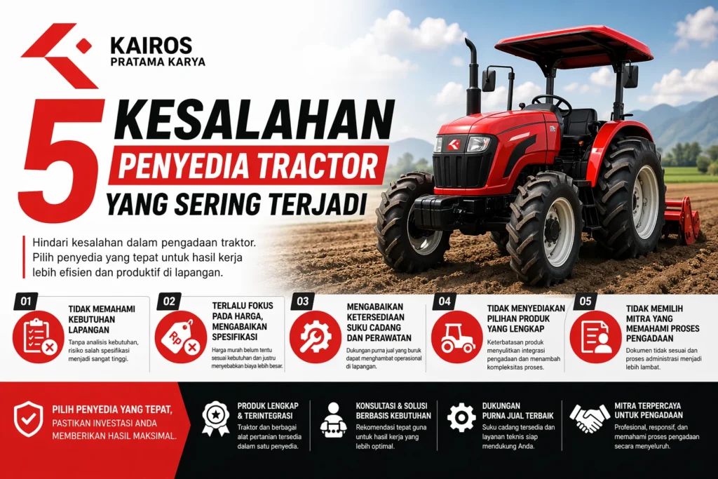 Ilustrasi 5 kesalahan penyedia tractor dalam proses pengadaan alat pertanian