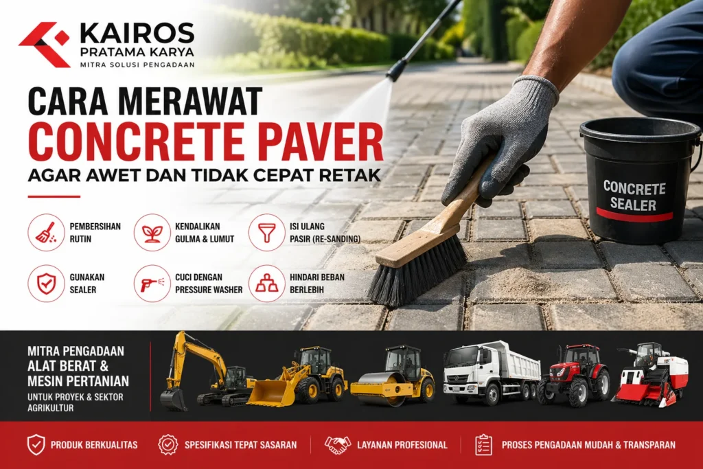 “Cara merawat concrete paver agar awet dan tidak cepat retak di area proyek dan fasilitas publik”