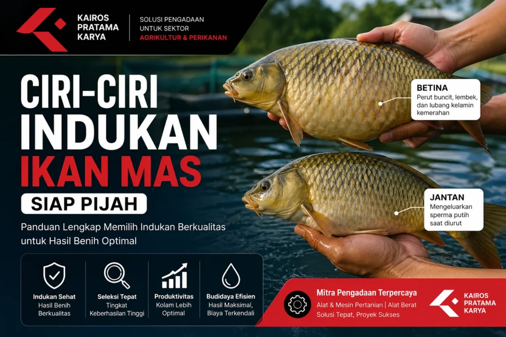 “Ciri-ciri indukan ikan mas siap pijah jantan dan betina lengkap dengan panduan memilih indukan berkualitas dari Kairos Pratama Karya”