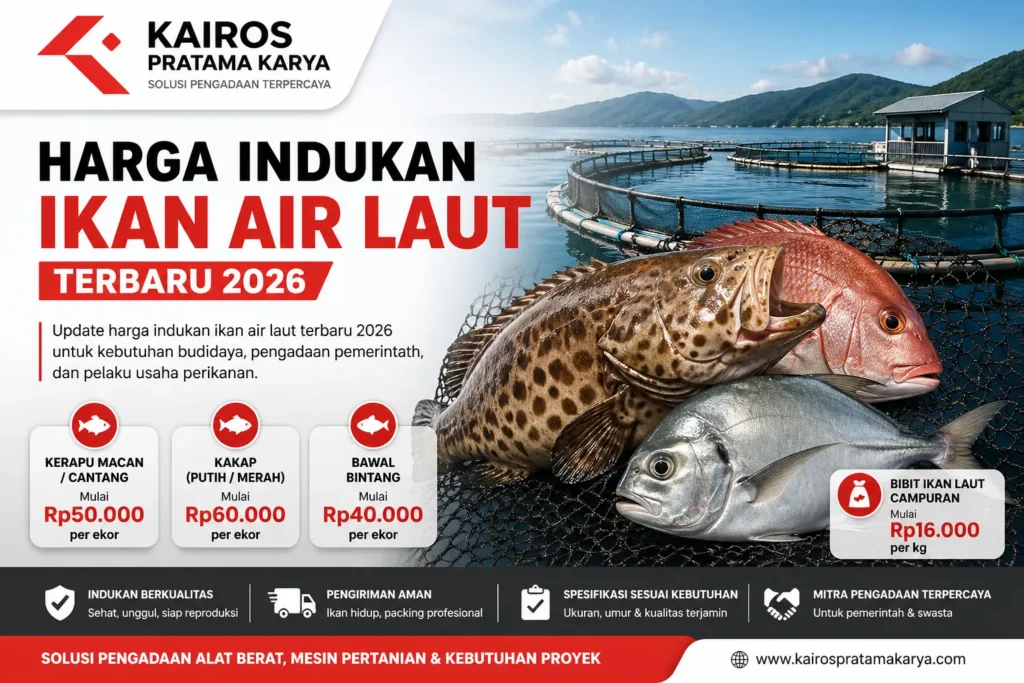 Harga indukan ikan air laut terbaru 2026 untuk kerapu, kakap, dan bawal bintang
