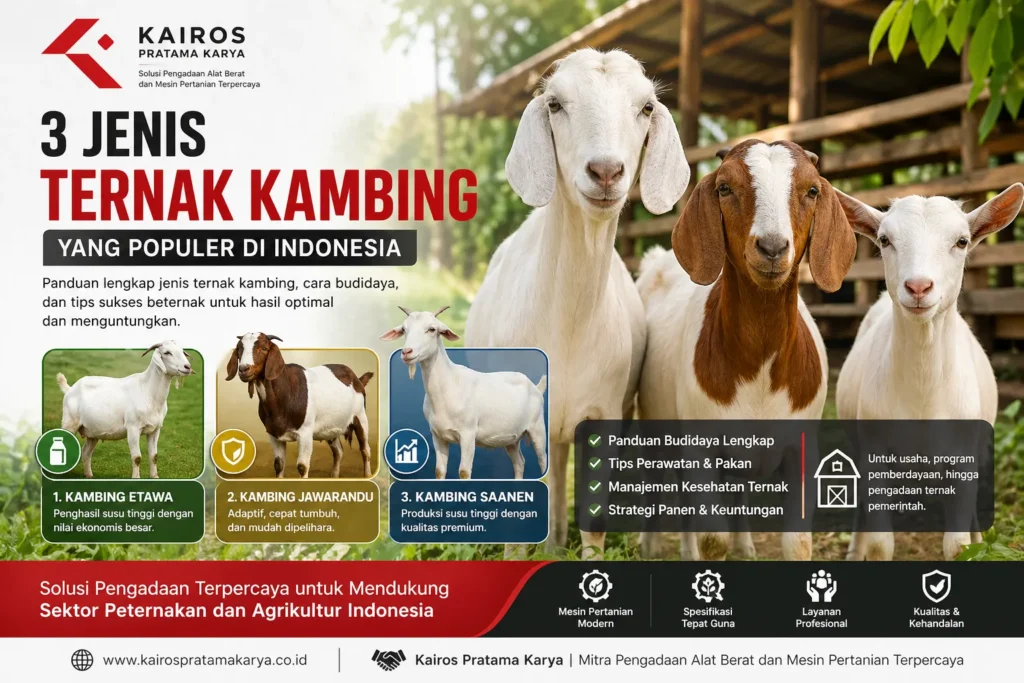 “3 jenis ternak kambing populer di Indonesia: Etawa, Jawarandu, dan Saanen beserta panduan budidaya”