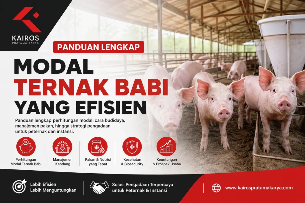 Infografis budidaya dan modal ternak babi lengkap dengan manajemen pakan dan kandang