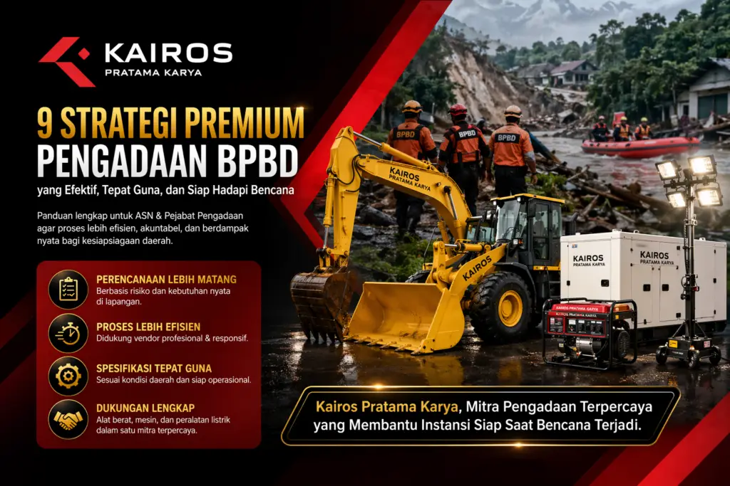 Pengadaan BPBD dengan alat berat dan peralatan darurat oleh Kairos Pratama Karya untuk mendukung kesiapsiagaan bencana