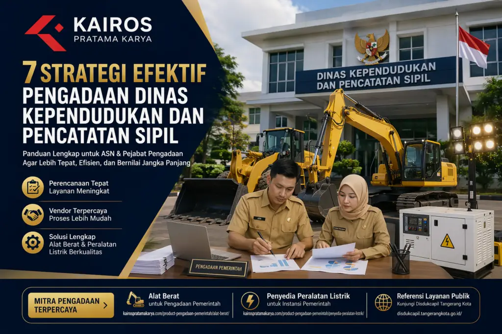 Pengadaan Dinas Kependudukan dan Pencatatan Sipil bersama Kairos Pratama Karya dengan solusi alat berat dan peralatan pendukung untuk instansi pemerintah