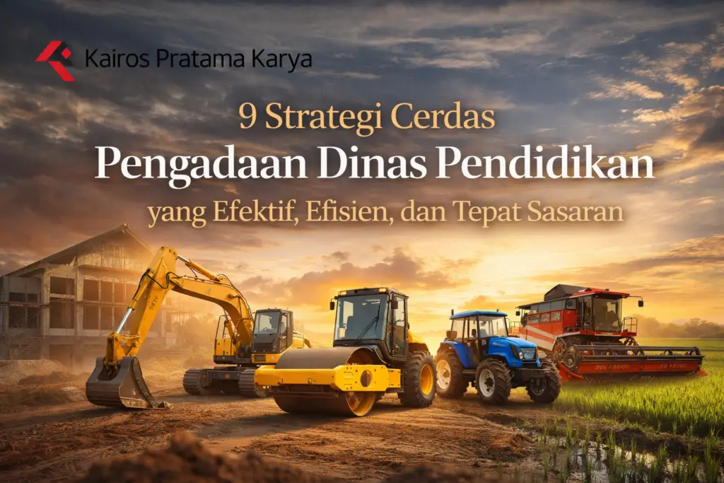 Ilustrasi pengadaan dinas pendidikan menggunakan alat berat dan mesin pertanian untuk mendukung proyek pemerintah secara efisien