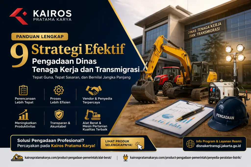 Pengadaan Dinas Tenaga Kerja dan Transmigrasi dengan solusi alat berat dan mesin pertanian dari Kairos Pratama Karya