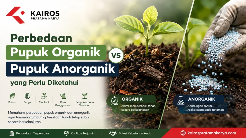 Gambar ilustrasi Perbedaan Pupuk Organik dan Anorganik pada kairos pratama karya