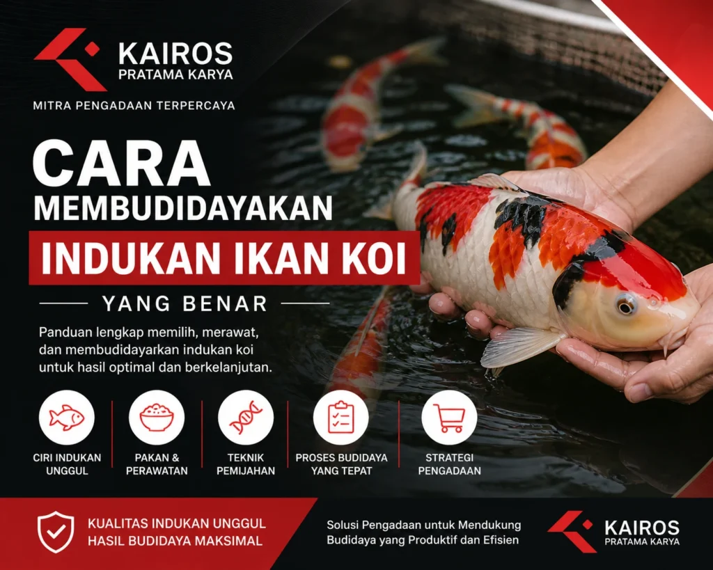 Ilustrasi indukan ikan koi berkualitas untuk budidaya