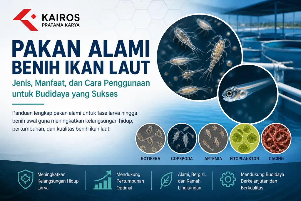 “Pakan alami benih ikan laut untuk budidaya hatchery menggunakan rotifera, artemia, dan fitoplankton”