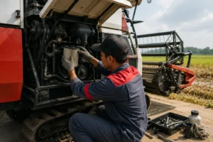Perawatan combine harvester agar mesin tetap awet dan selalu siap digunakan saat musim panen