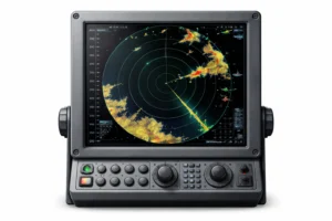 Ilustrasi radar kapal modern untuk peralatan navigasi kapal laut