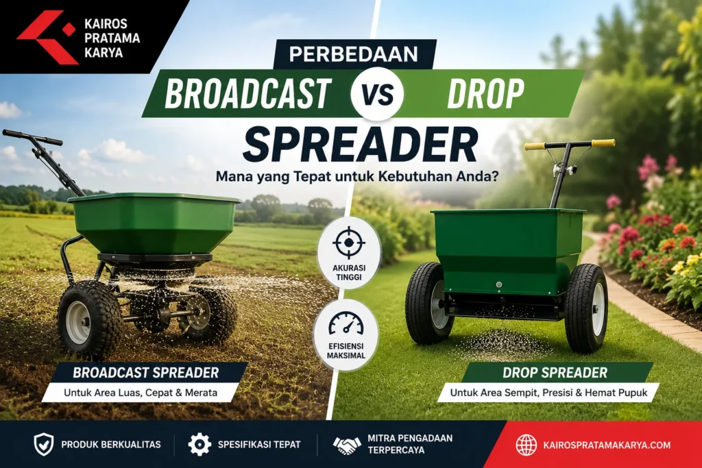 Perbandingan Broadcast vs Drop spreader untuk kebutuhan pertanian