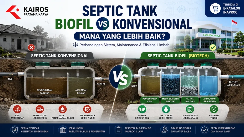 Perbandingan septic tank biofil dan konvensional untuk sanitasi fasilitas publik