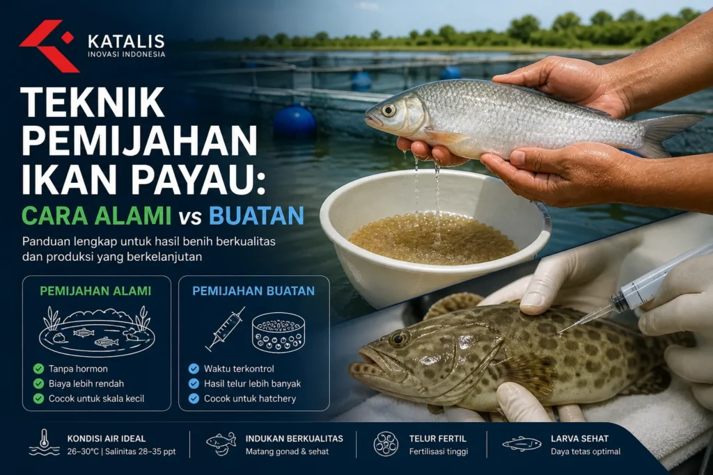 “Proses teknik pemijahan ikan payau dengan metode alami dan buatan