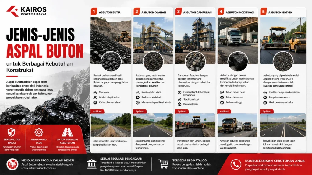 Jenis-Jenis Aspal Buton dan karakteristiknya untuk berbagai kebutuhan konstruksi