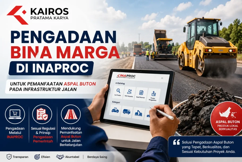 Pengadaan Bina Marga di Inaproc untuk pemanfaatan Aspal Buton pada proyek infrastruktur jalan nasional Indonesia.