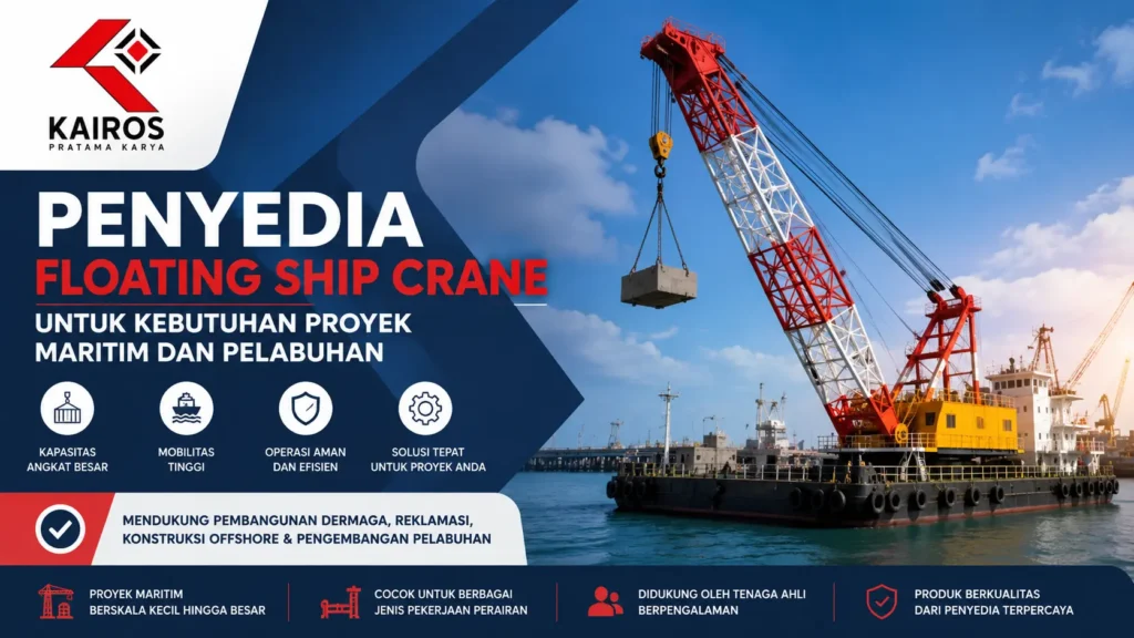 Penyedia Floating Ship Crane untuk kebutuhan proyek maritim dan pelabuhan dengan kapasitas angkat besar